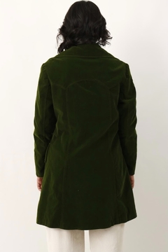 casaco verde musgo veludo forrado