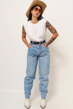 calça jeans cintura alta azul 90’s - loja online