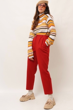 Imagem do Calça vermelha cintura alta com forro 100 % lã