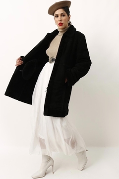 Imagem do casaco camurça preto forro pelucia