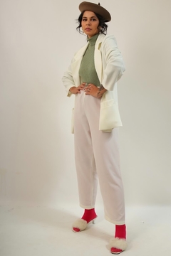 Imagem do Calça cintura alta branca elastico vintage