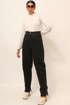 Calça jeans grossa preta vintage - comprar online
