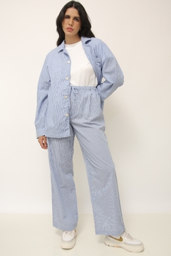 Imagem do Conjunto pijama calça + blusa listras