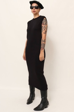 Vestido midi preto tricot CEA vintage - loja online