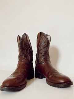 Bota 100 % couro western recortes 39 - comprar online