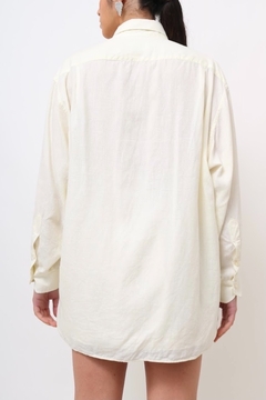 Camisa 100% linho vintage off white na internet