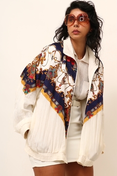 Jaqueta off white estampa lenço vintage - loja online