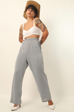 calça listras semi pantalona cintura alta - comprar online
