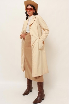 Trench Coat forrado vintage creme italiano - Capichó Brechó