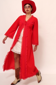 robe vermelho transparencia vintage