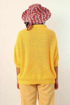 Pulôver tricot grosso amarelo - loja online