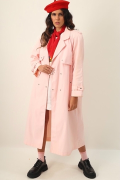 Trench Coat rosa candy forrado - loja online