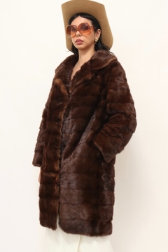 casaco pele marrom forrado - loja online
