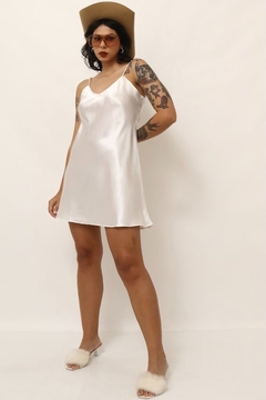 Sleep Dress acetinado branco curto - comprar online