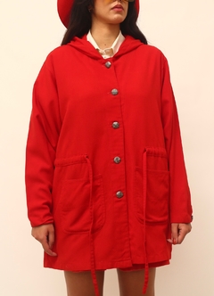 Casaco vermelha caouz manga longa vintage