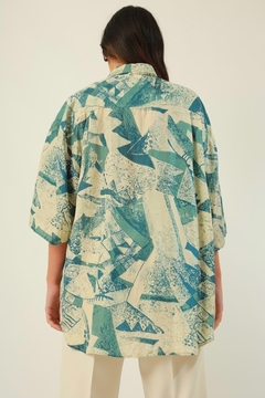 camisa seda estampada vintage ampla na internet