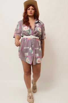 Camisa roxa levinha longa comprida 90´s - loja online