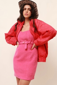 jaqueta nylon vermelho forrada
