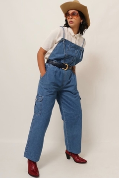 Macacao jeans azul vintage 90´s classico - comprar online