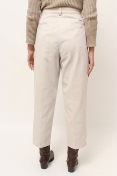 calça cintura alta bege alfaiataria - comprar online