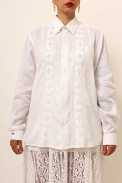 Imagem do Camisa branca renda vintage frete algodão