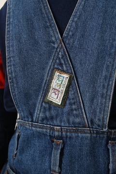 Macacao jeans vintage recorte color - comprar online