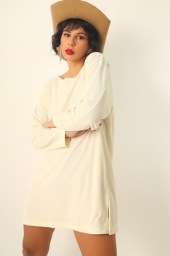 Imagem do Blusa vestido atoalahada Off white