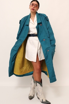 trench coat estilo capa nylon forrado vintage - loja online