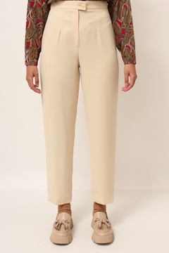 Calça cintura mega alta creme vintage - loja online