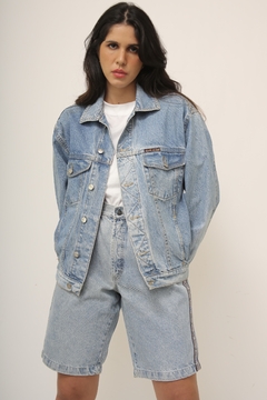 Jaqueta classica azul jeans vintage - comprar online