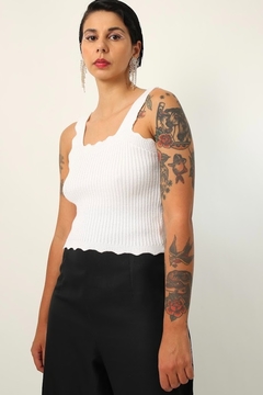 Cropped tricot branco textura suspiro - loja online