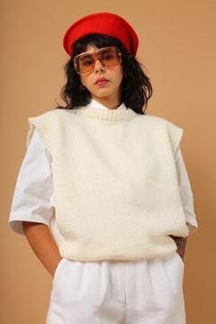 Pulôver tricot grosso vintage off white
