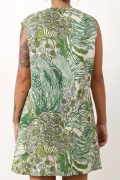 vestido fenda verde brilho vintage - comprar online