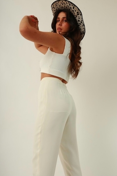 Calça branca cintura mega alta vintage - loja online