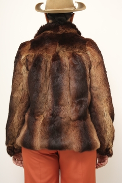 Casaco de pele forrado marrom vintage na internet