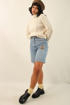 Bermuda jeans bordado chapeu vintage - comprar online