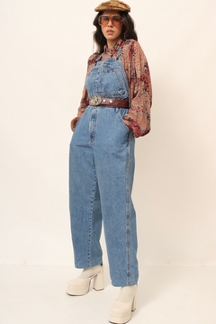 jardineira jeans grosso vintage - loja online