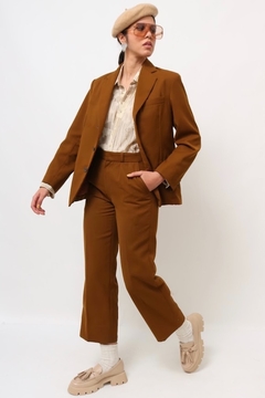 conjunto calça + blazer vintage marrom - Capichó Brechó
