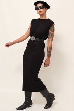Vestido midi preto tricot CEA vintage - comprar online