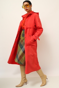 Trench Coat vermelho recortes classico - loja online