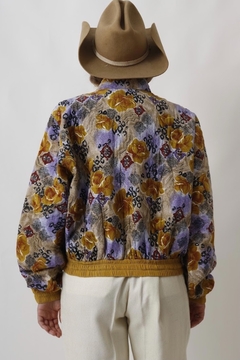 jaqueta viscose bomber floral vintage - comprar online