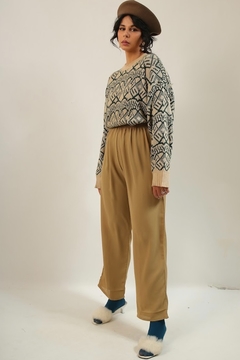 calça cintura alta camelo vintage - loja online