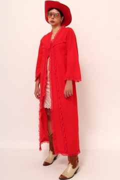 robe vermelho transparencia vintage - comprar online
