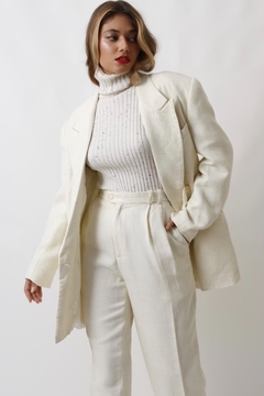 Conjunto branco calça + blazer cru vintage - comprar online