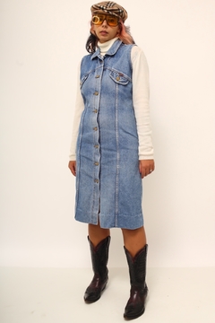 Vestido jeans azul classico - loja online