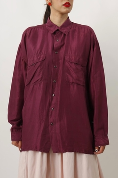 camisa 100 % seda roxa ampla GG - comprar online