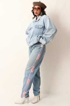 calça jeans mom cintura alta det lateral - comprar online