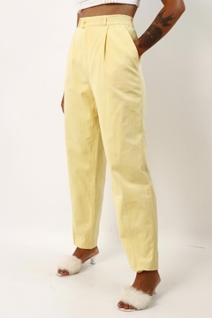 Calça cintura mega alta amarela vintage - loja online