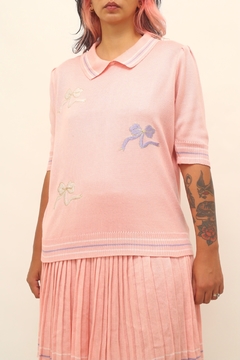 Conjunto tricot rosa SAIA + POLO laços - comprar online