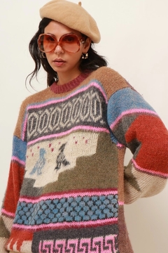 pulôver lhamas tricot manga longa na internet